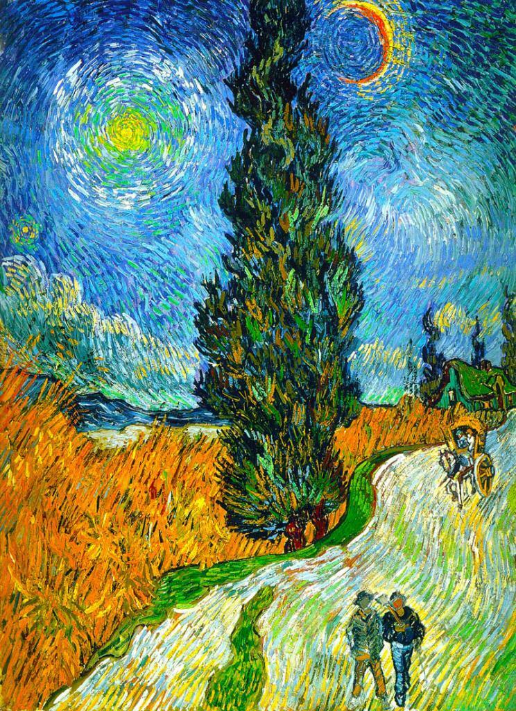 

Vincent Van Gogh Road with Cypresses Home Decor Handpainted &HD Print Oil Painting On Canvas Wall Art Canvas Pictures 191118