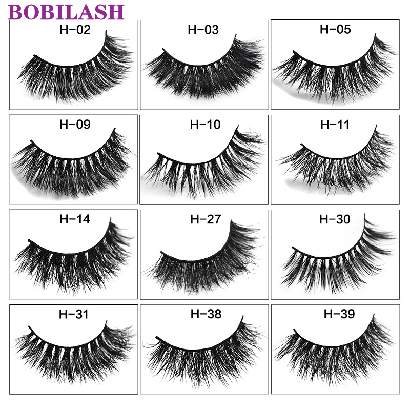 

BOBILASH 1Pair 3D Mink hair false eyelashes Handmade Cruelty-free Eyelash three-dimensional multi-layer thick cross eyelashes