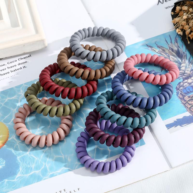 

Haimeikang Phone Line Hair Rubber High Elastic Scrunchies Frosted Hair Ropes For Women Ponytail Holder Accessories