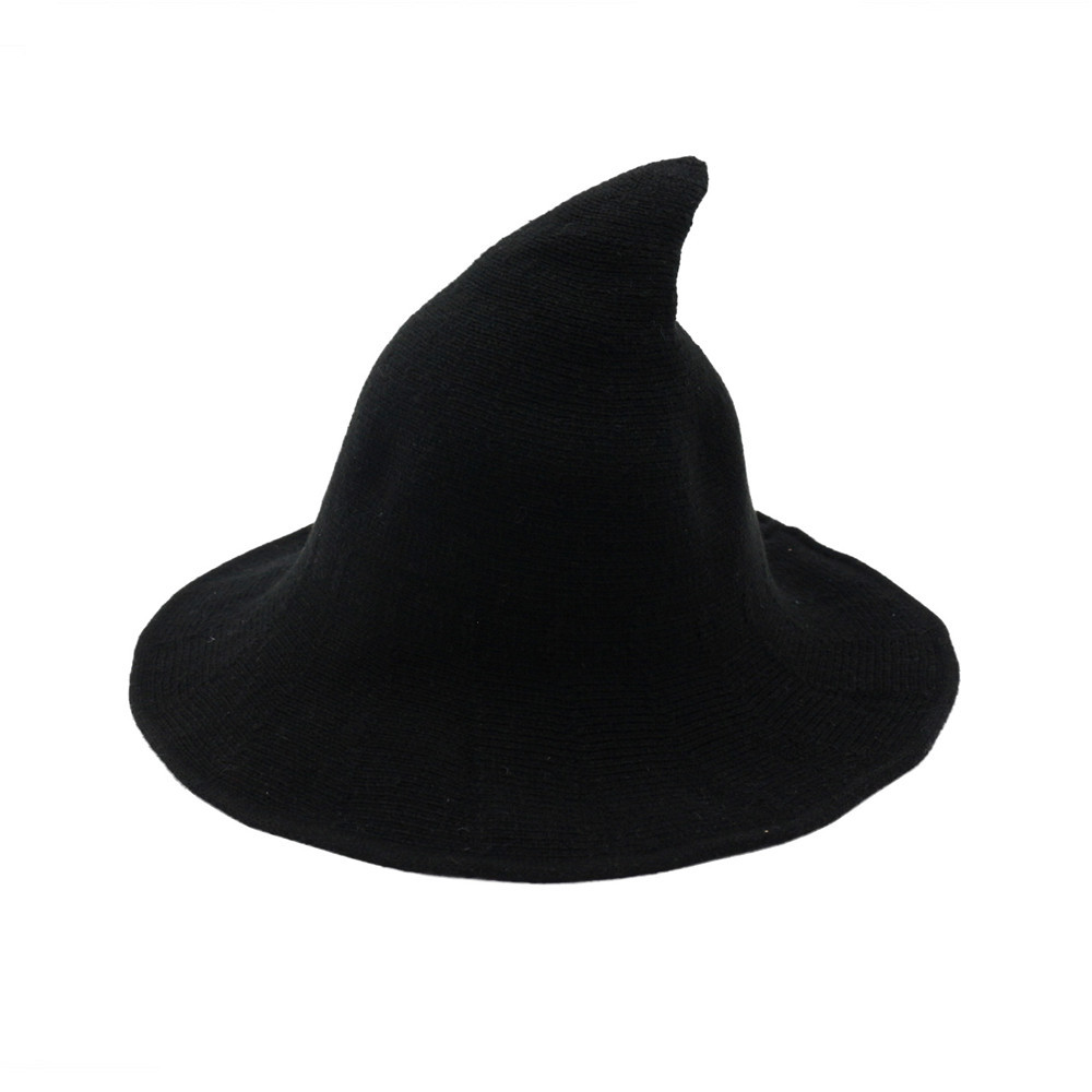 

Witch Hat Diversified Along The Sheep Wool Cap Knitting Fisherman Hat Female Fashion Witch Pointed Basin Bucket for Halloween, Red