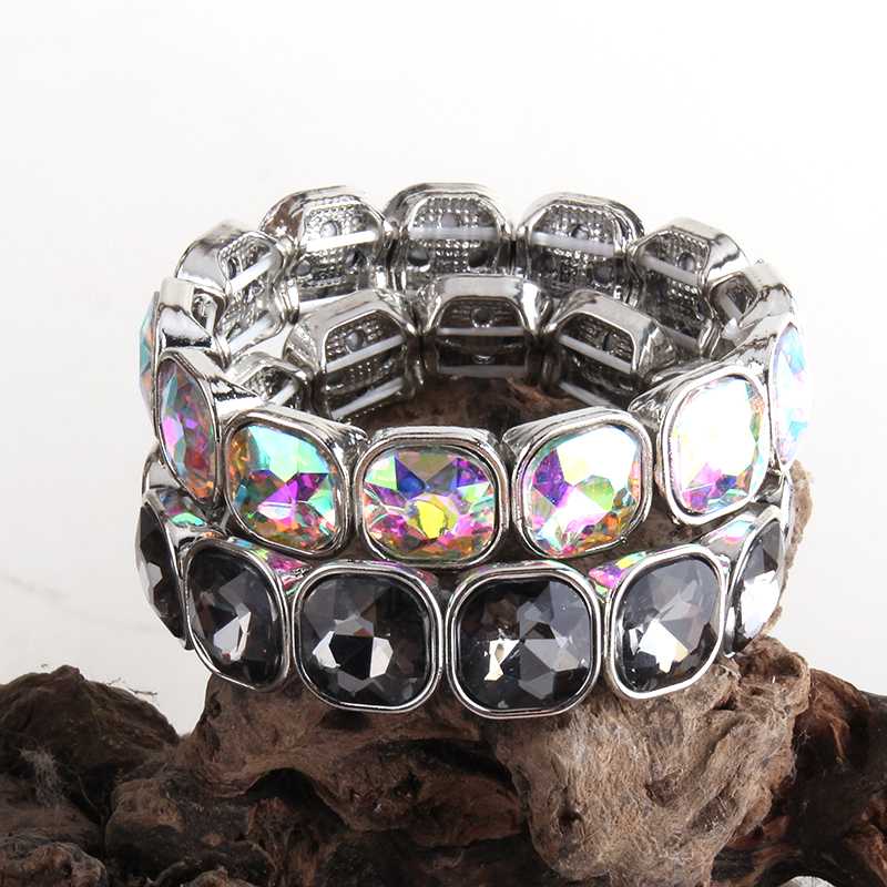

MD New Fashion Women Armbander Rhodium Plated Summer Multicolor Crystal Bracelets For Jewelry Gift