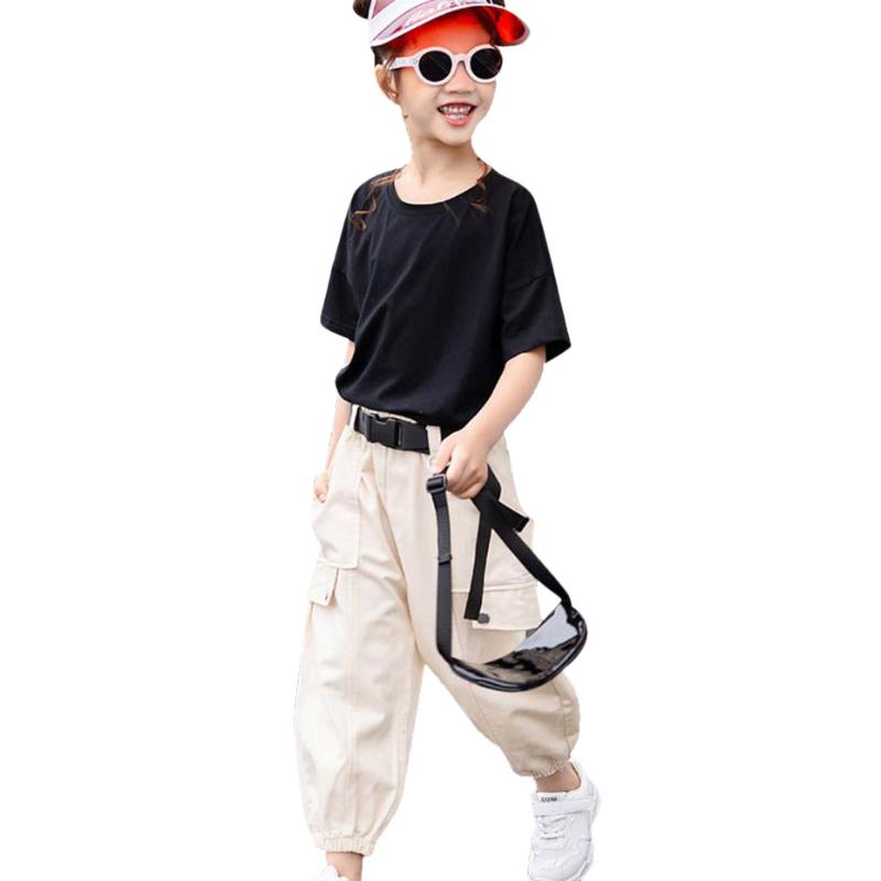 

Kids Girls Clothes Set Solid Shirt + Pants 2PCS Girls Summer Set Casual Style Teenage Children'S Summer Suits 6 8 10 12 14, As picture