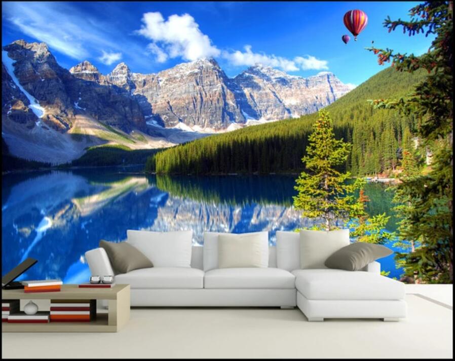 

WDBH 3d photo wallpaper custom mural TV background wall of snow mountain lake landscape scenery home decor 3d wall murals wallpaper, Non-woven