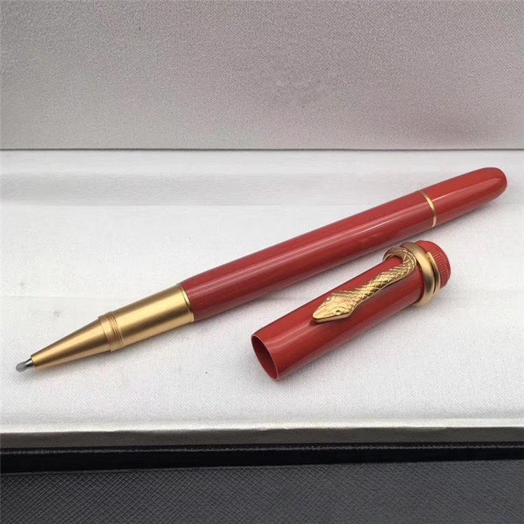 

New Luxury pen MB brand pen heritage series roller ball pen with snake clip stationery office writing brand resin pens+Give velvet bags, Picture color