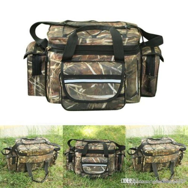 

Waterproof Fishing Tackle Bag Shoulder Strap Gear Storage Pockets Bag fishing bags shoulder tackle box hooks camping hunting accessories 600, Green