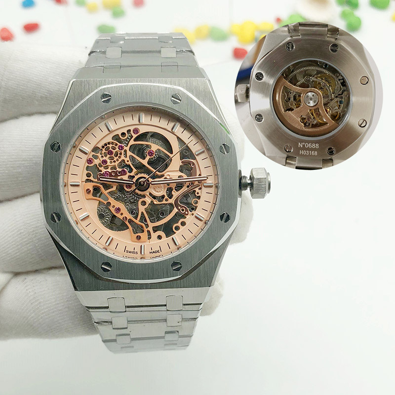 

Men's automatic mechanical fashion skeleton watch classic style high quality montre de luxe stainless steel 5ATM waterproof sapphire Men watches, 5 atm waterproof