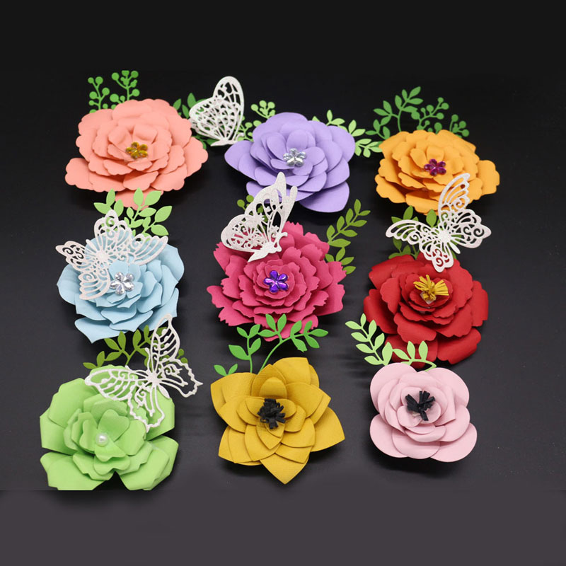 6cm A Transer/® Metal Cutting Dies- Floral Rose Flower Leaves Stencil- DIY Scrapbooking Embossing Album Paper Card Craft Die Tool