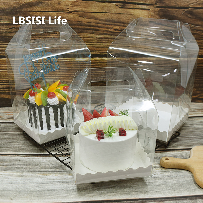 

LBSISI Life 10pcs Birthday Decoration Transparent Box Baby Show Gift Package Cookies Bakery Cake Donuts Supplies Boxes