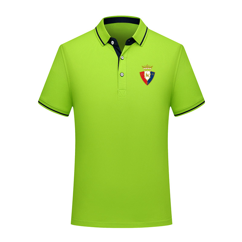 

Thai version quality osasuna summer fashion cotton football polo shirt men short sleeve lapel polo soccer men polo shirt training jersey Me, White;black