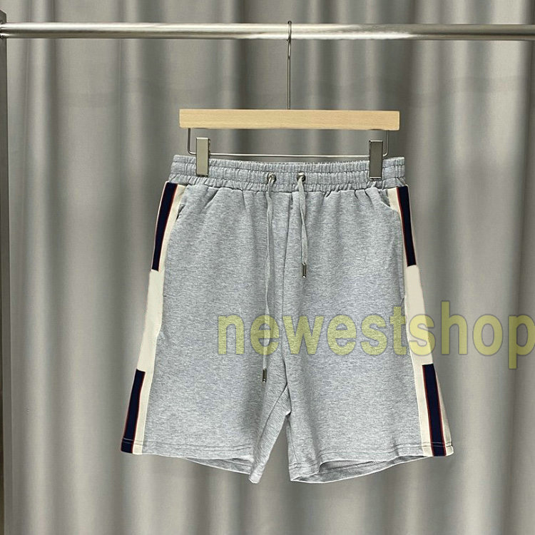 

Summer Designer Short Style Brand Mens Side webbing Casual Solid Pants letter print Shorts Fashion Trousers Joggers, Black