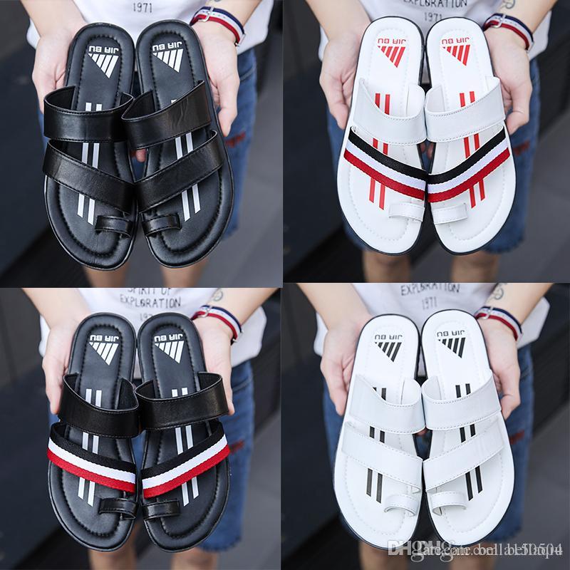 

Brand Fashion mensstriped sandals causal Non-slip summer huaraches slippers flip flops slipper summer slipper beach slippers BEST QUALITY, Red+black