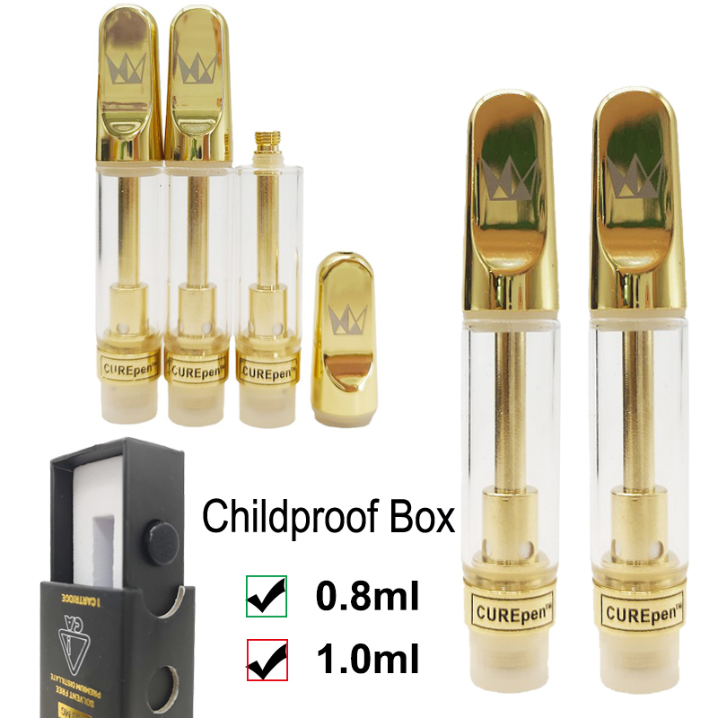 

Cure Pen Carts Empty Vape Pen Cartridges West Coast Curepen Vaporizer 1ml .8ml Glass Tanks Ceramic Coil 510 Thread Thick Oil Cartridge ecig