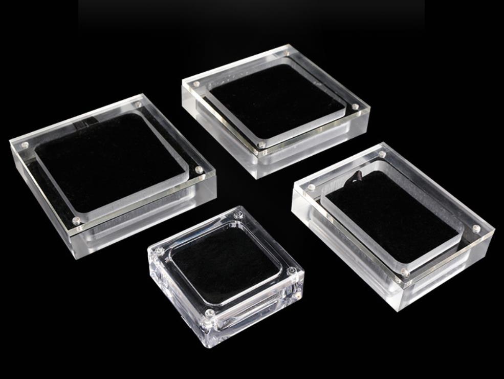 

Clear Acrylic Square Gem Gemstone Holder Beads Jewelry Display Boxes Wedding Diamond Storage Case With Magnetic Cover SN1072
