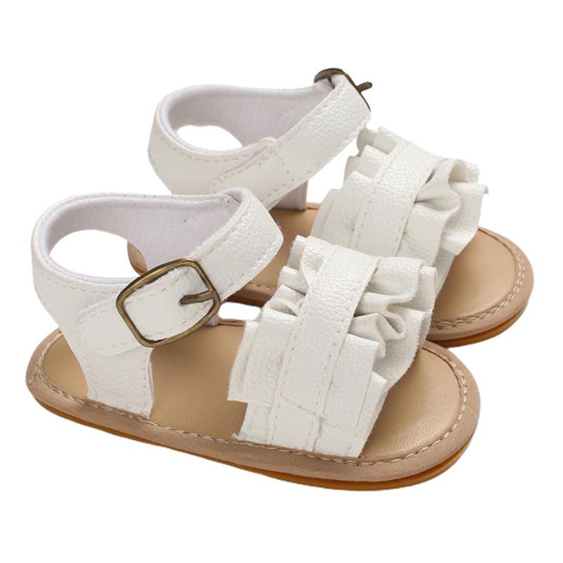 

Newborn Toddler Baby Girls Summer Sweet Breathable Sandals Soft Sole Non-slip Shoes Prewalker -18M, White