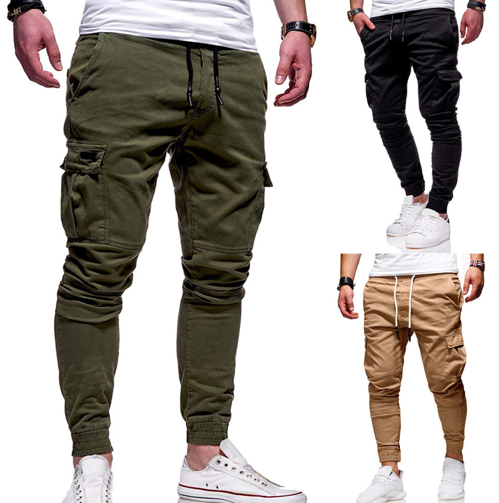 TheFound Mens Multi Pockets Casual Cargo Pants Fashion Jogging Trousers