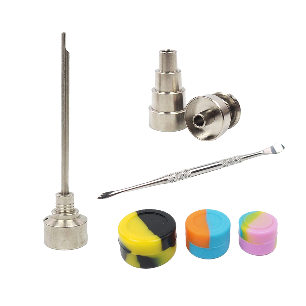 

Smoking Water Pipes 10 14 18mm Titanium Nail Bong Tool Set Gr2 Carb Cap Dabber Slicone Jar Glass Bong Dab Rigs