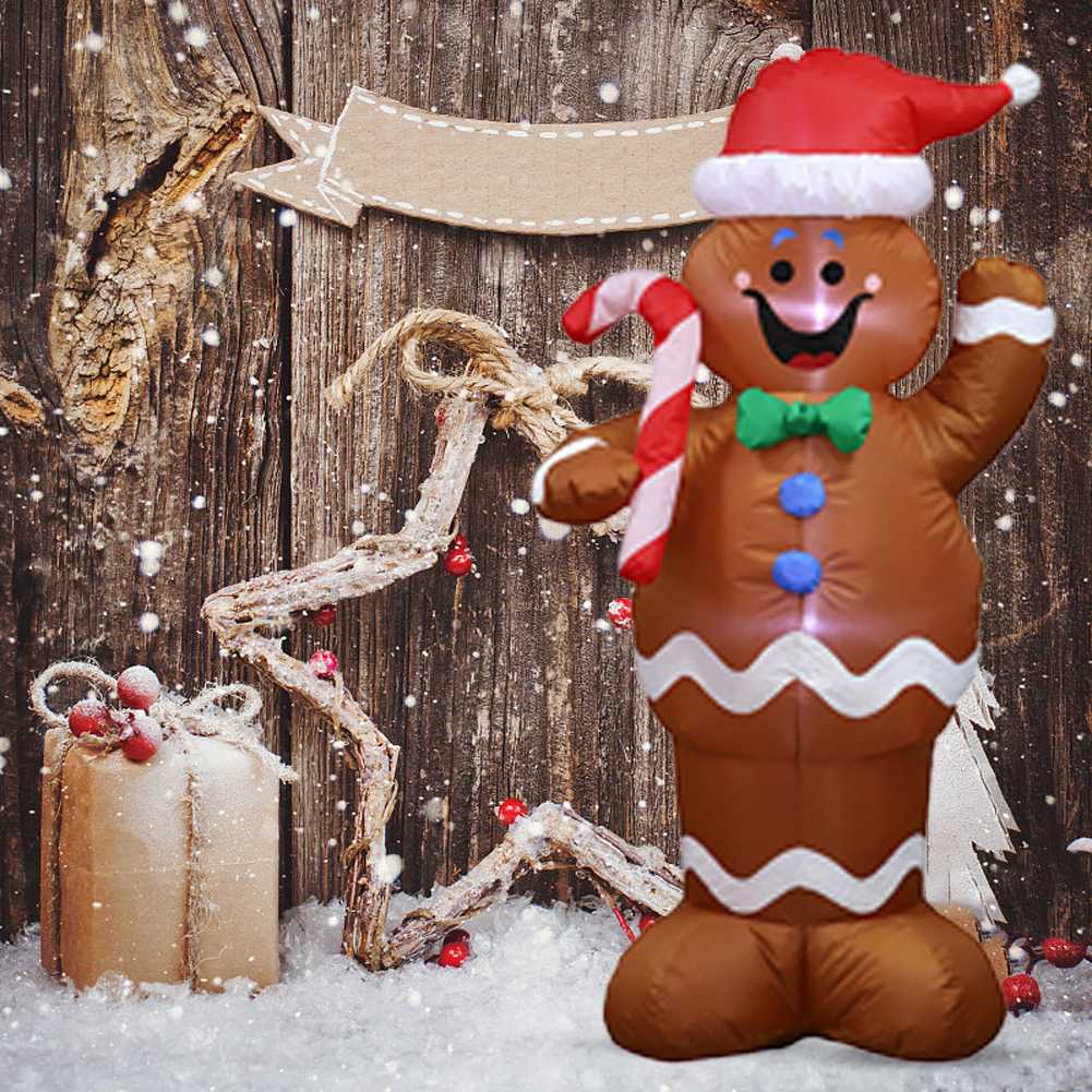 

Party Ornaments 1.8/2.4M Inflatable Santa Claus Gingerbread Man Snow Man Ornament Christmas Outdoors Home New Year Party Decor