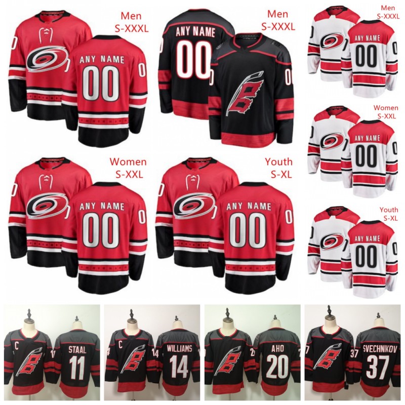 

Custom Carolina Hurricanes Jerseys Andrei Svechnikov Dougie Hamilton Teuvo Teravainen Sebastian Aho Martin Necas Ryan Dzingel Jaccob Slavin, Men s-3xl