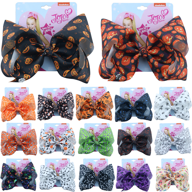 

JoJo Siwa hair accessories Barrettes 18 styles Halloween jojo siwa bows Boutique Ribbon Accessories For Girls Baby Kids JY753, #01