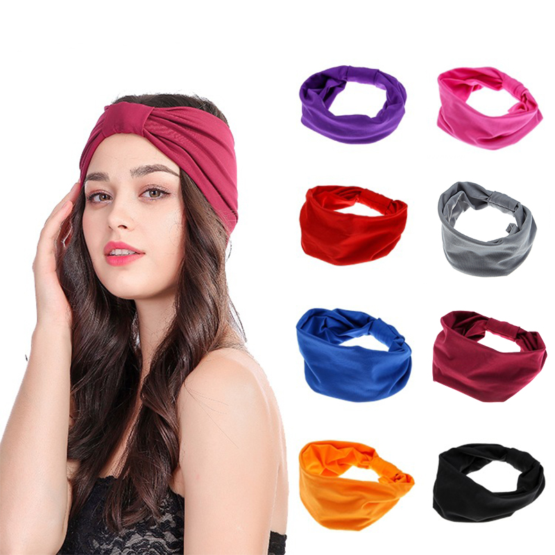 

Women Solid Headband Turban Elastic exercise TurbanHair Band Headband Girls Bow Bandanas HairBands Hair Accessories Headwrap
