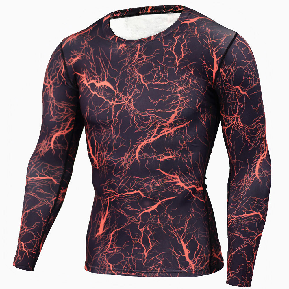 

Wholesale Elastic Mens Compression T-Shirt O-Neck Long Sleeve Men T Shirt For Male Big Size Lycra TShirt Business Man Tees, No.8