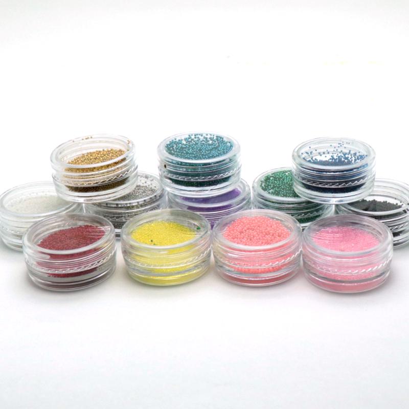 

12 Jars 3d Nail Art Caviar Glass Micro beads For Nail Design Rose Gold Silver Beads Decorations Multicolor Studs