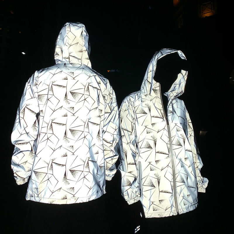 

Men's Jackets Mens Winter Jacket Fashion Style Reflective Hooded Coat Sports Clothing Couples Asian Size, Gray (men)