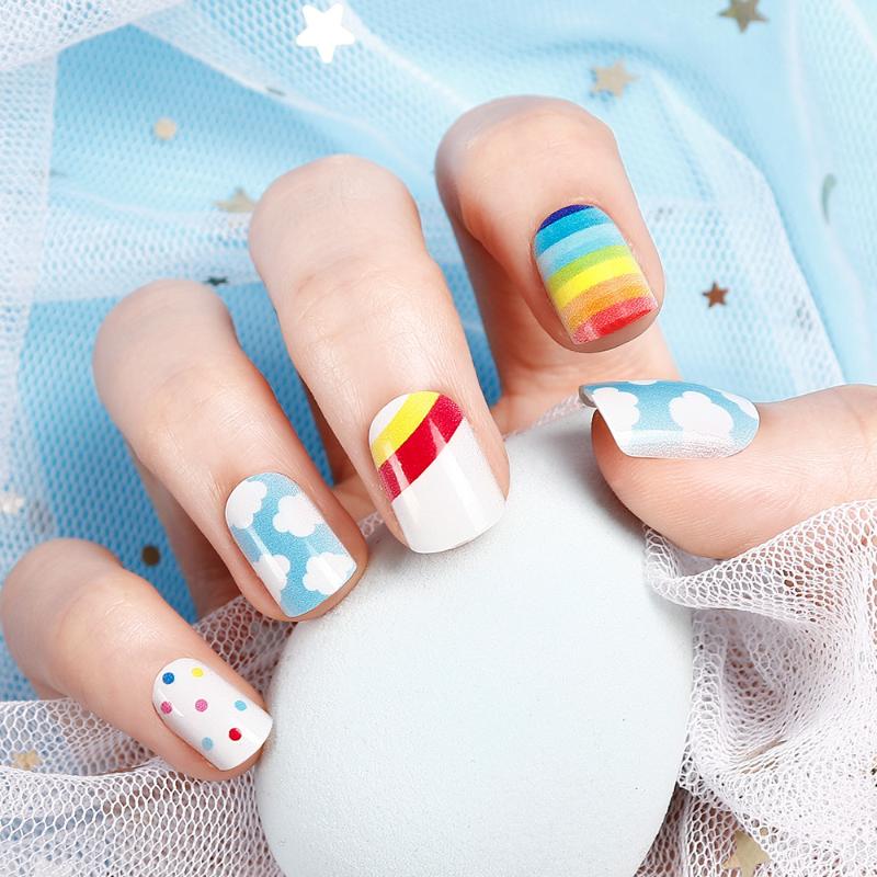 

24PCS Child Small False Nail Little Fingers Fake Nail Little Miss Short Nails Girl Full Cover Fake Lovely Cartoon 2020, Heart