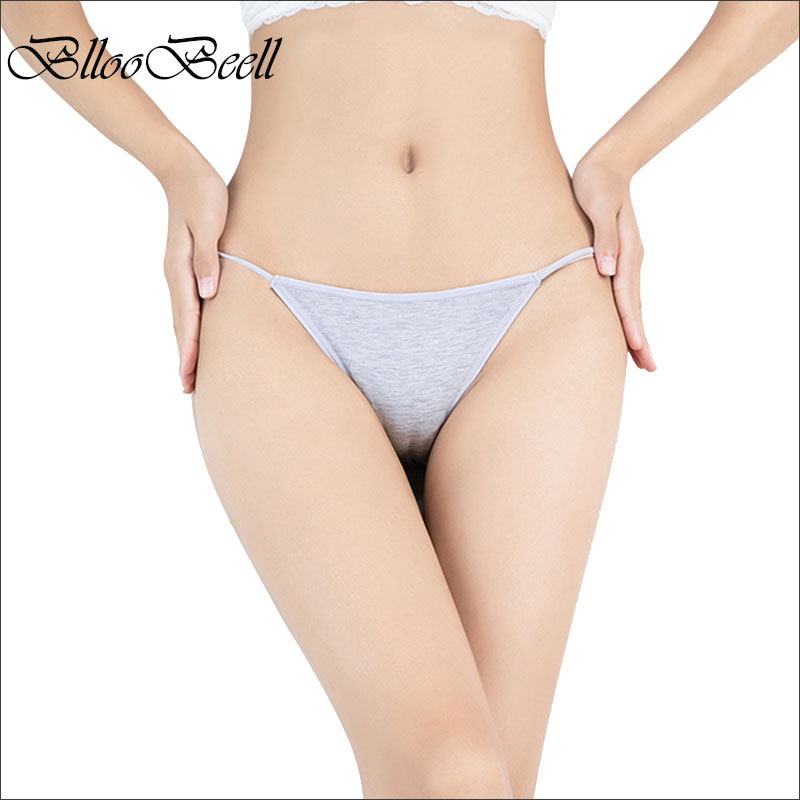 

BllooBeell 4pcs Low Waist Women's Underwear Panties Sexy Modal Briefs Bikini Solid Female Thong Seamless Lady G String Size /L, Random color