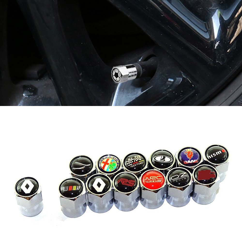 Buy 2 Get 1 FREE 4x RENAULT Car logo Tyre Valve Caps with Gift Pouch