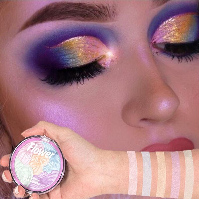 

5 Colors Face Highlighter Palette Shimmer Glitter Makeup Powder Pallete Bronzer Make Up Cosmetic Kit