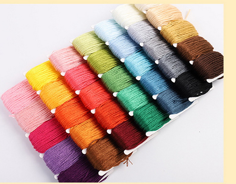 

Bracelet Woven Cotton Rope Gradient Color Optional Cross-stitch Thread Polyester Cotton Hand-stitched Leather Sewing Thread, Gold