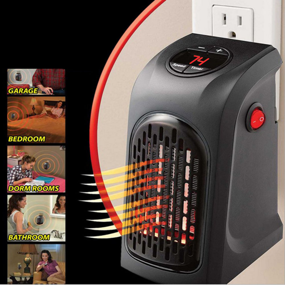 

400/900W Electric Heater Mini Fan Heater Desktop Household Wall Handy Heating Stove Radiator Warmer Machine for Winter