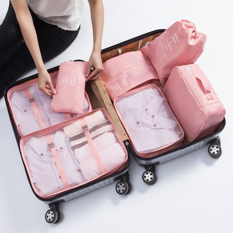 

7PCS Set Travel Collection Storage Packing Bags Portable Luggage Organizer