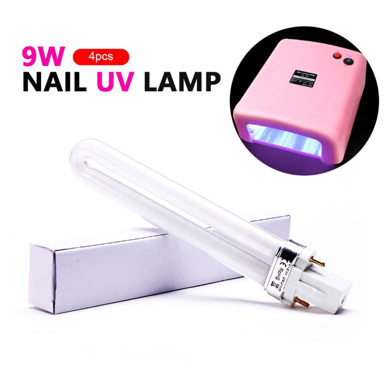 

Hot Sale 9W 4pcs Lamp Tube Nail Drying Machine Replacement UV Light Bulb Tube 36W Curing UV Gel Lamp Gel Nail Art Dryer, 9w lamp tube