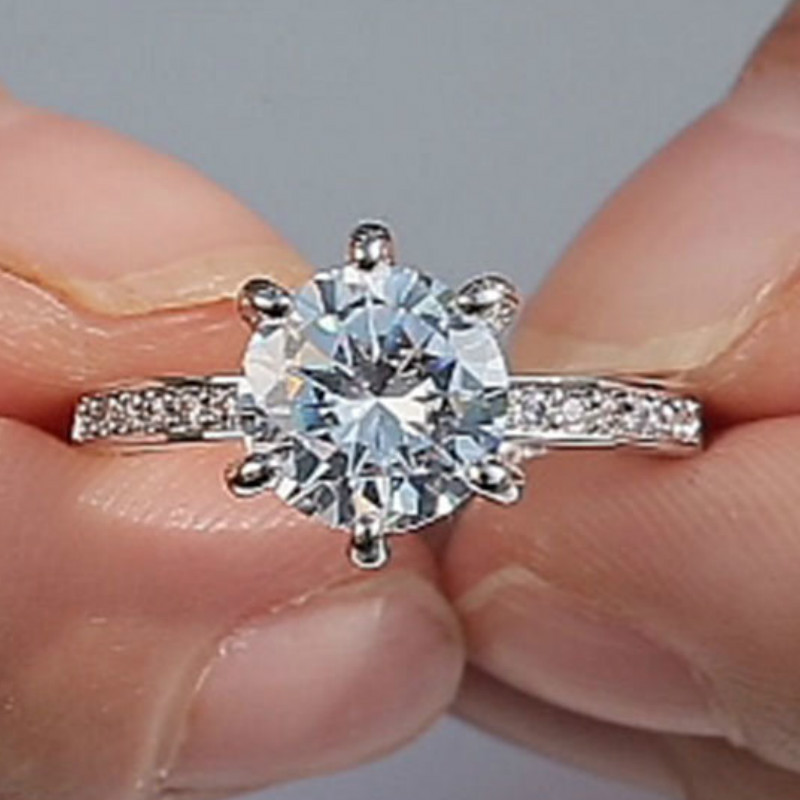 

Accessories Yes Ring Lovers Diamond Six Claw Single Diamond Finger Ornaments Woman