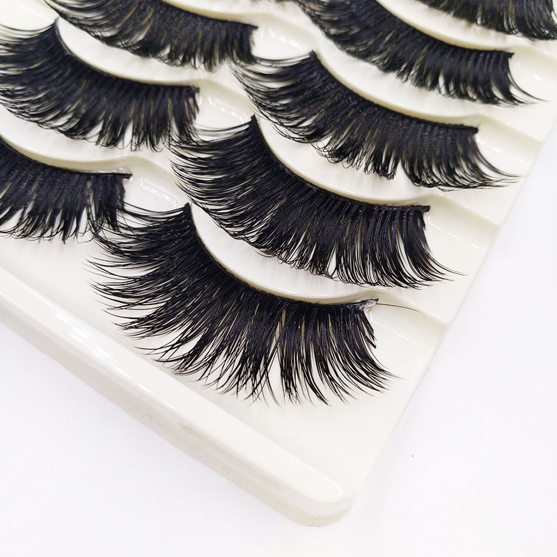 

5 Pairs False Eyelashes Crisscross-dense False Eyelashes Handmade Party Club Eye Makeup Tools