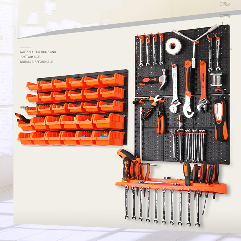 

New Wall-Mounted Storage Bin Rack Tool Parts Garage Unit Shelving Organiser Component Box Hanging Plastic Hook Toolbox