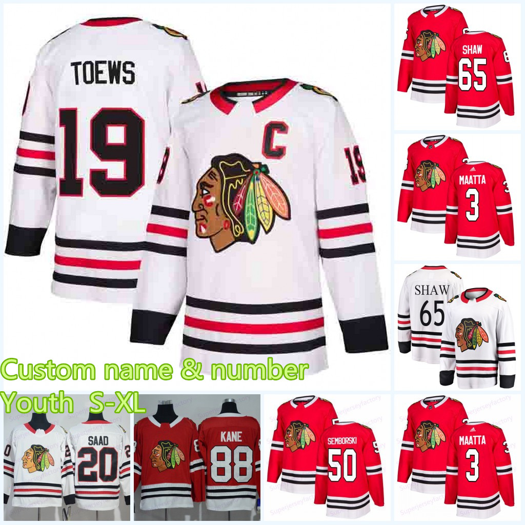 

Youth 19 Jonathan Toews Chicago Blackhawks jersey 88 Patrick Kane 9 Jonathan Toews 17 Dylan Strome 65 Andrew Shaw 12 DeBrinca Hockey Jerseys, Black;red
