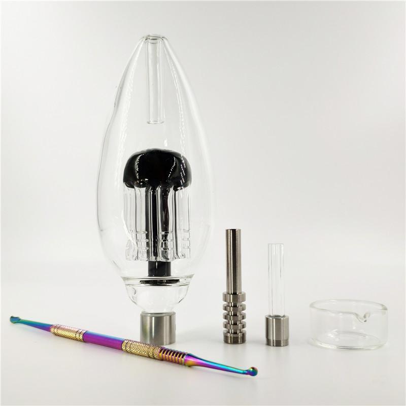 

Nectar Collectors Honeybird withRainbow Titanium Coating 1 Dab tools & 1 Titanium Nail &1 Quartz Nail &1 Glass Bowl