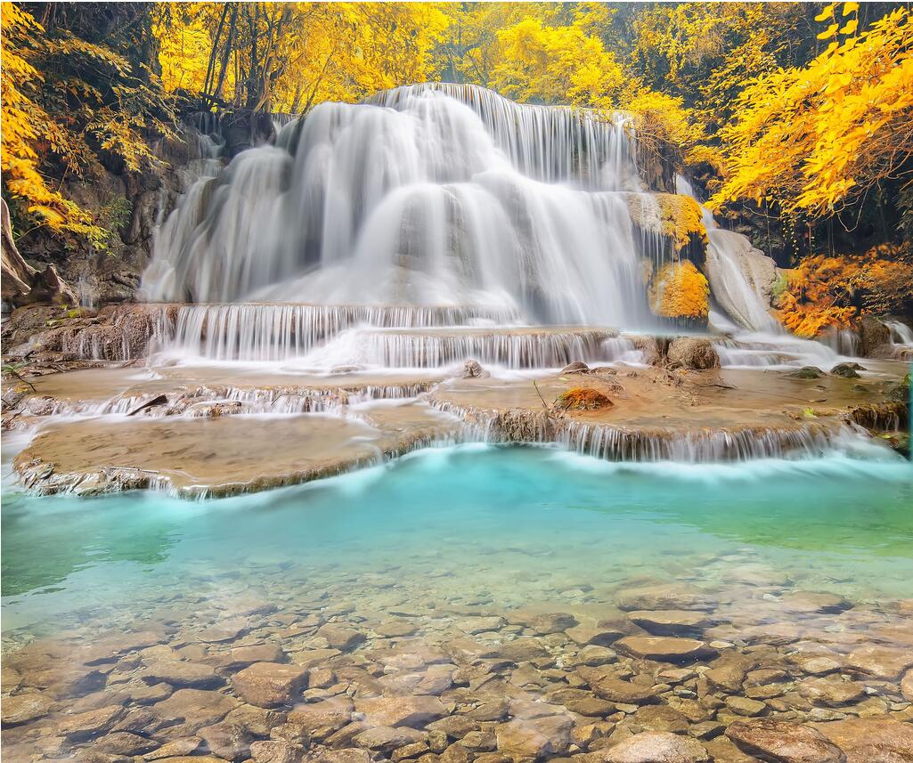 

WDBH 3d wallpaper custom photo HD nature landscape waterfall stream fall home decor living room 3d wall muals wall paper for walls 3 d, Non-woven