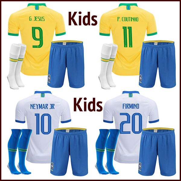 

2019 kids soccer jersey 19 20 child JESUS COUTINHO FIRMINO Camiseta de futbol DANI ALVES MARCELO PAULINHO football shirt, Home