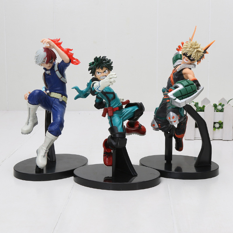 

3pcs/set My Hero Academia Figure Toys Midoriya Izuku Bakugou Katsuki Shoto Todoroki Shoto no hero PVC Figure Model Toys T200106, 3pcs bag