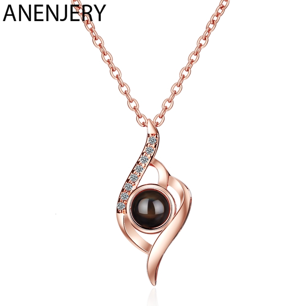 

Wing Shaped 925 Sterling Silver Wave Zircon Projection Meaningful Necklaces For Women Gift