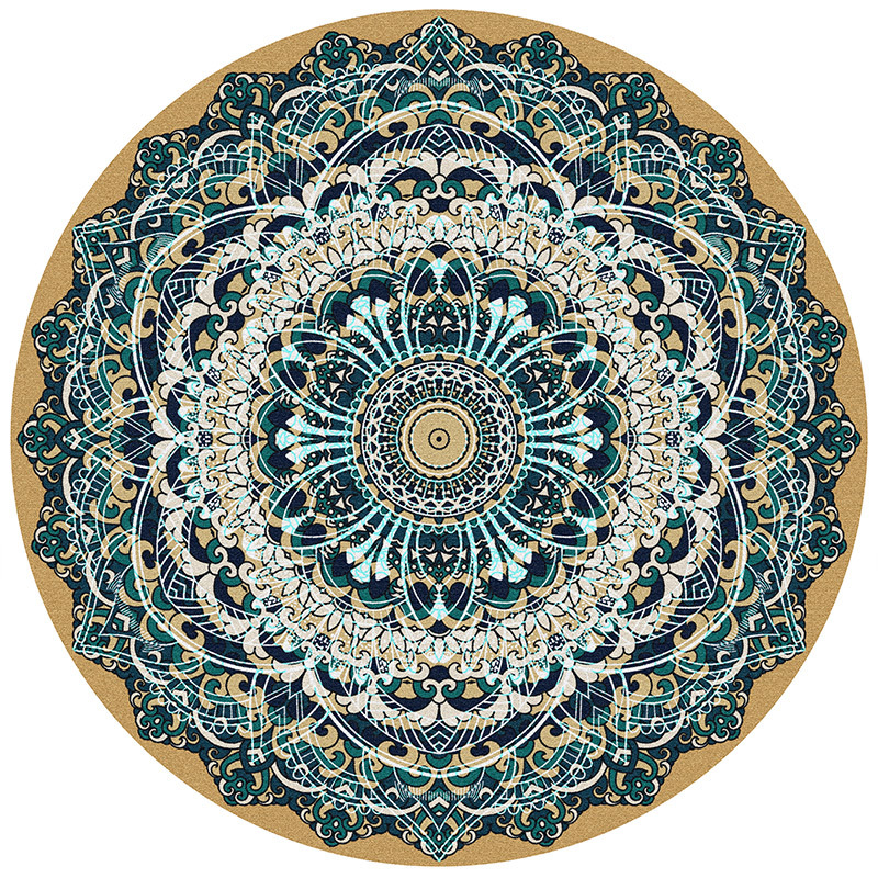 

Concise American Style Round Carpets Vintage Persian Rugs For Home Living Room Geometric Bedroom Carpet Sofa Coffee Table Mat