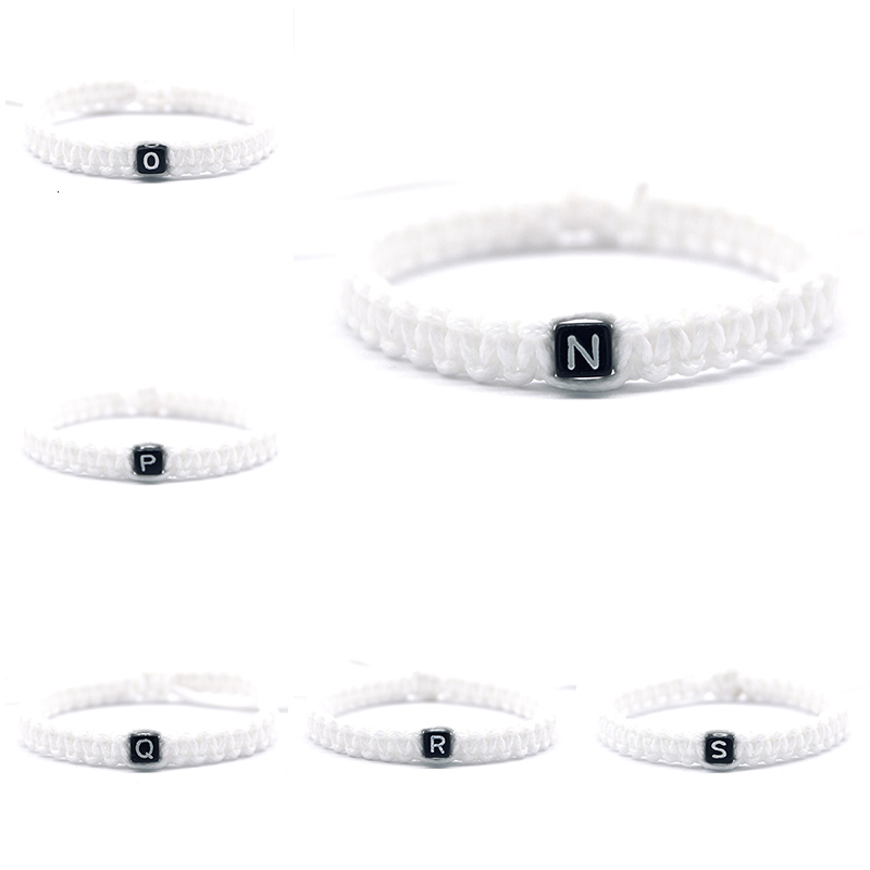 

Capital N To Z Name Letters Charm Bracelets Rope Chain Adjust Size For Lovers Best Friends Family Members Beaded Jewelry Gifts