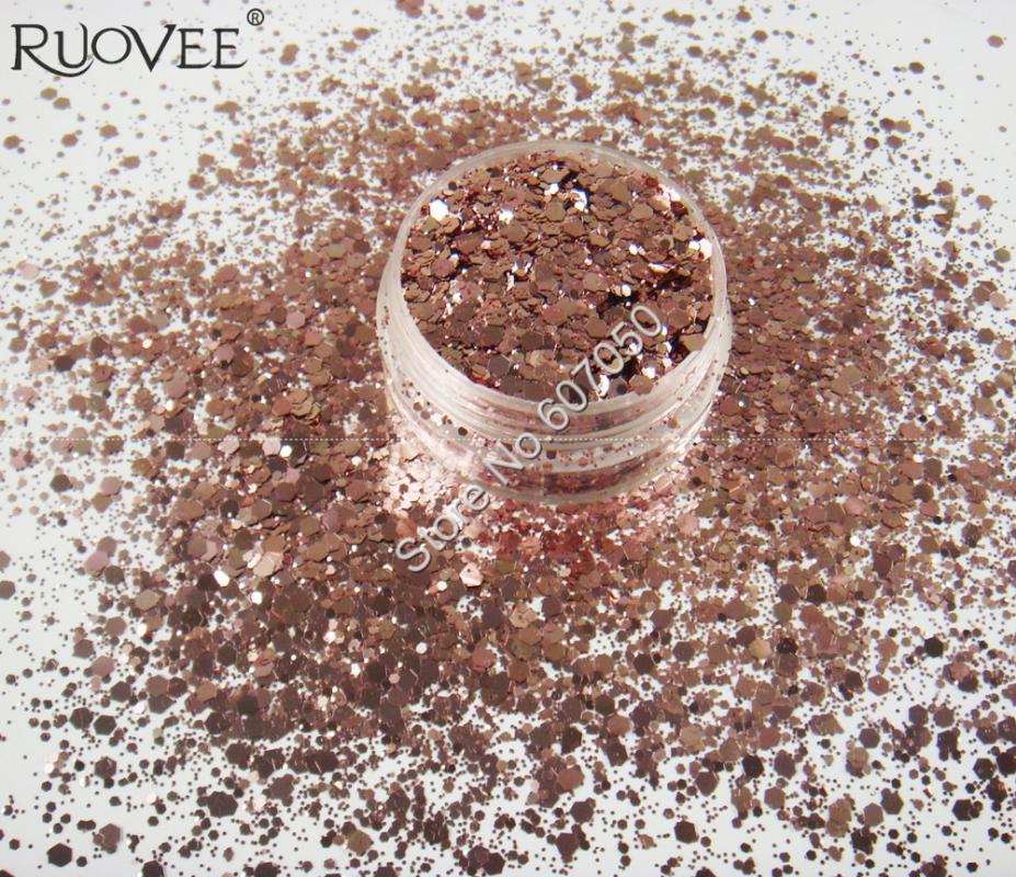 

Wholesale Mix Rose Gold Color Metallic Luster Glitter Hexagon Sequin Paillette Spangle Powder Shape for Nail Art Glitter Craft