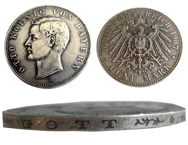 

Germany German Bavaria coin 5 mark silver 1907D Otto Copy Coins Wholesale