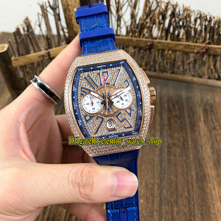 

Best version MEN'S COLLECTION VANGUARD V 45 CC DT YACHT Diamonds Dial Miyota Quartz Chronograph Mens Watch Rose Gold Diamond Luxury Watches, Fm-t13 (3)