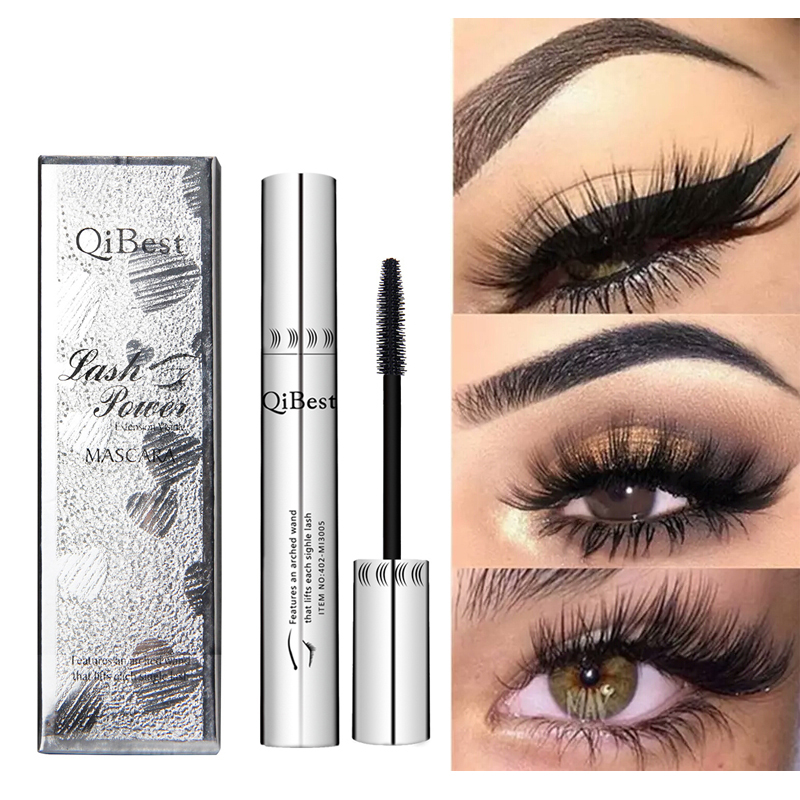 

Brand waterproof makeup mascara 5ml silver tube designer black curling non-dizzy cosmetic eyelash mascara easy to move